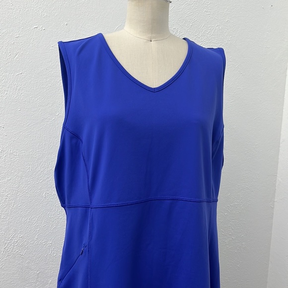 Duluth Trading Women’s Athletic Stretch Knit Blue Sleeveless Dress Sz XL EUC - Picture 2 of 8